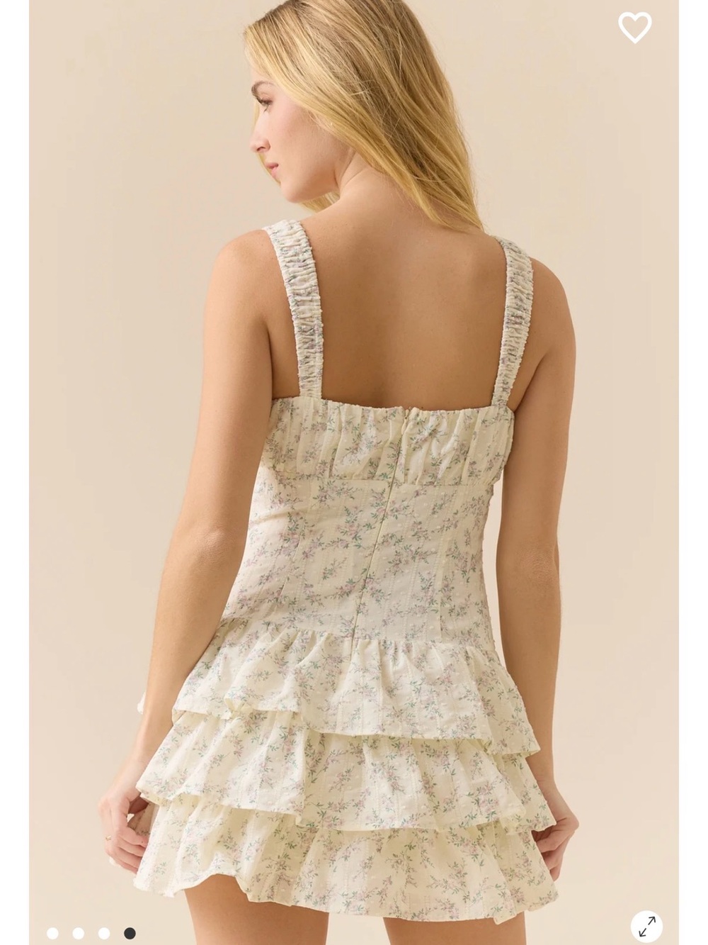 Altar'd State Cream Floral Tiered Ruffle Mini Dress - Picture 2 of 5